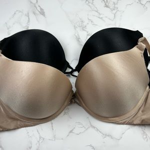 Victoria’s Secret bombshell plunge push up bras nude and black size 32C set of 2